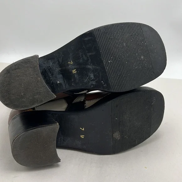 Vintage 90s Durango patchwork ankle boot size 7 made in Brazil - Picture 3 of 6